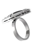 Кольцо из белого золота 585 пробы c бриллиантами, рубином и ониксом