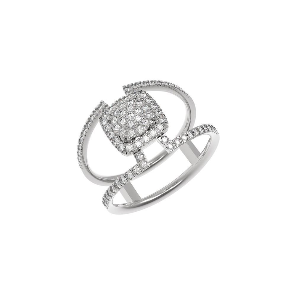 Кольцо из белого золота c бриллиантами