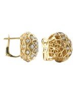 Серьги из лимонного золота 585 пробы c бриллиантами