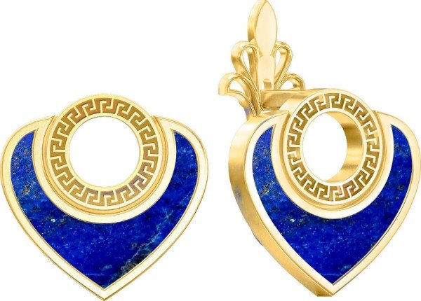Серьги из лимонного золота 585 пробы c лазуритом