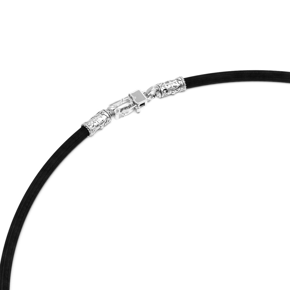 Шнурок шёлковый из белого золота c шёлковым шнурком