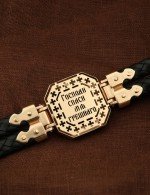 Браслет из золота 585 пробы c шнурком и ониксом