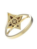 Кольцо из лимонного золота 585 пробы c тигровым глазом