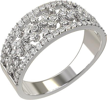 Кольцо из белого золота c бриллиантами