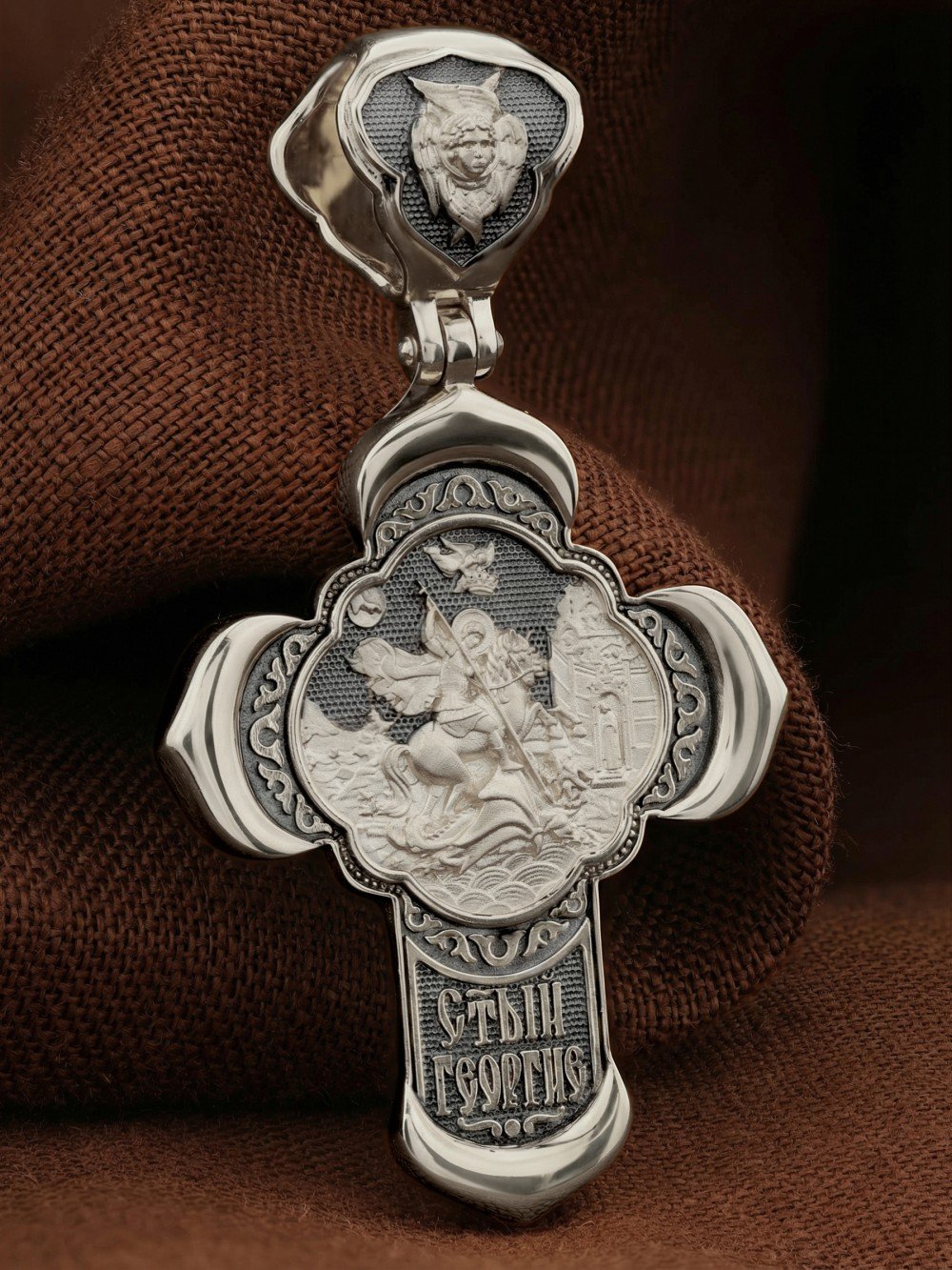 Крест из белого золота