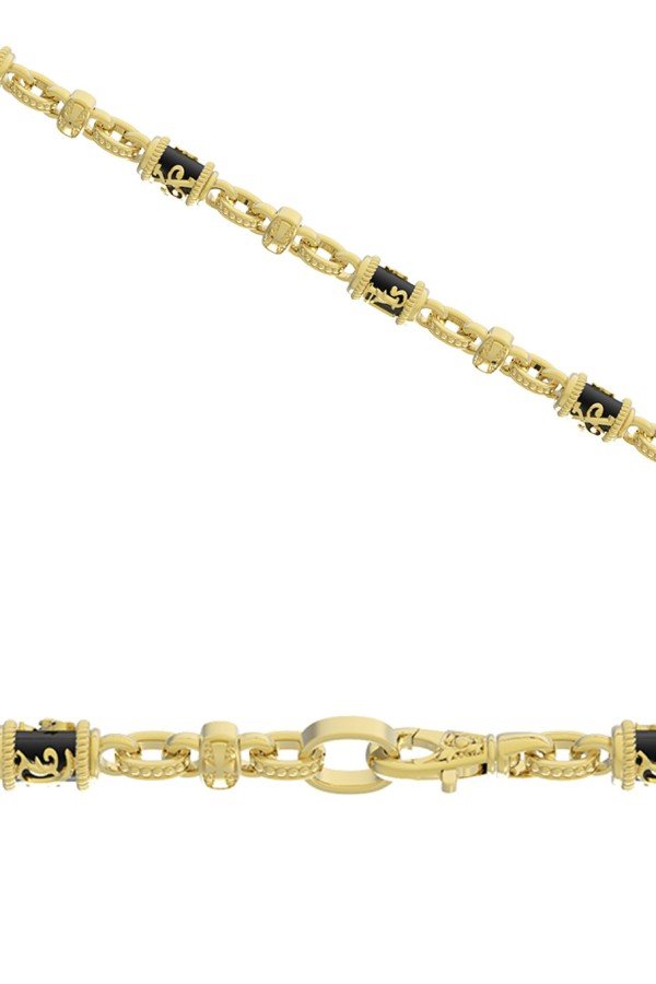 Цепь из лимонного золота c ониксом