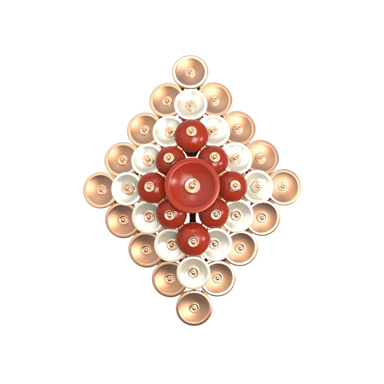 Кольцо из золота c агатом и перламутром