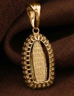 Образок из лимонного золота 585 пробы c бриллиантами