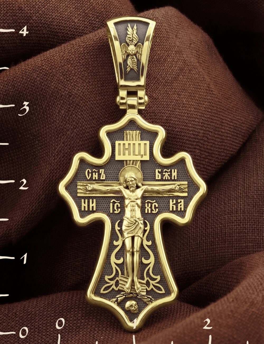 Крест из лимонного золота 585 пробы