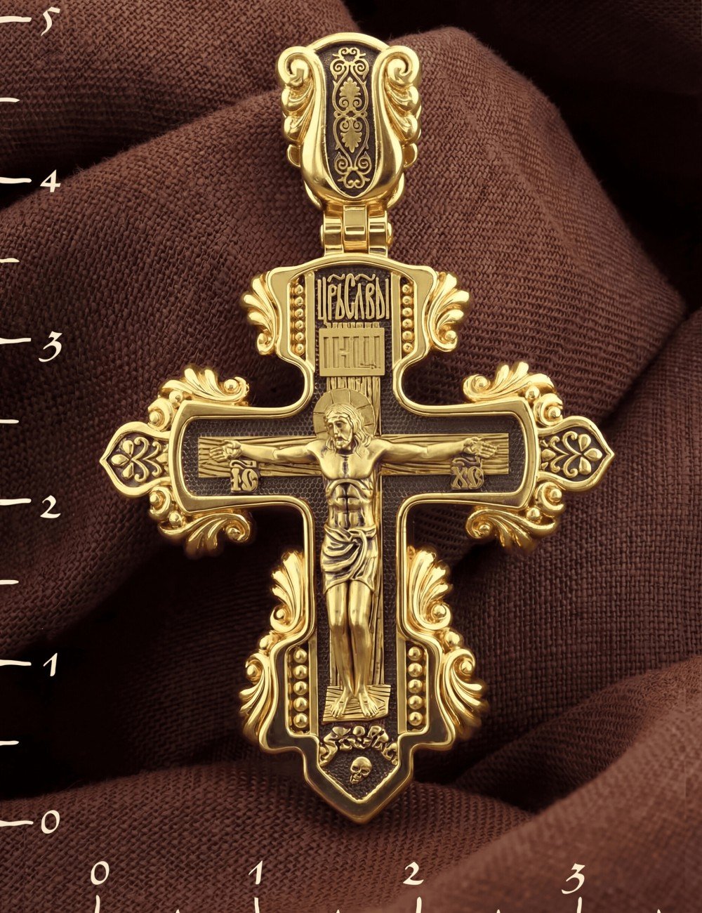 Крест из лимонного золота 585 пробы