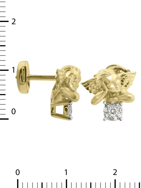 Серьги из лимонного золота c бриллиантами