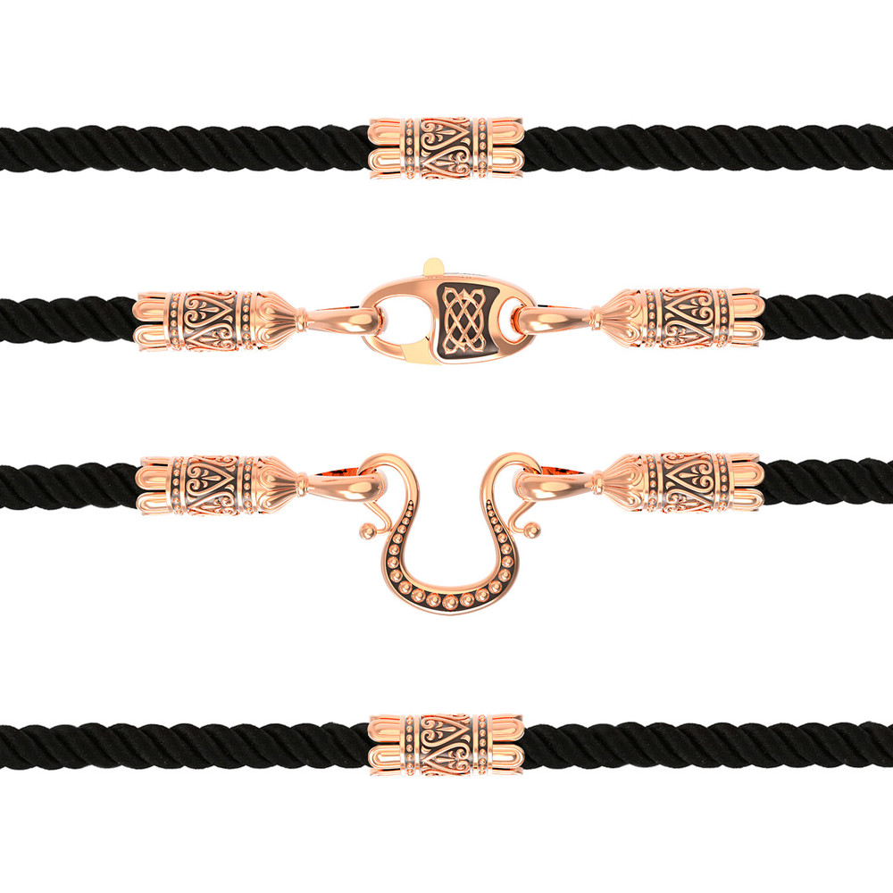 Шнурок шёлковый из золота c шёлковым шнурком