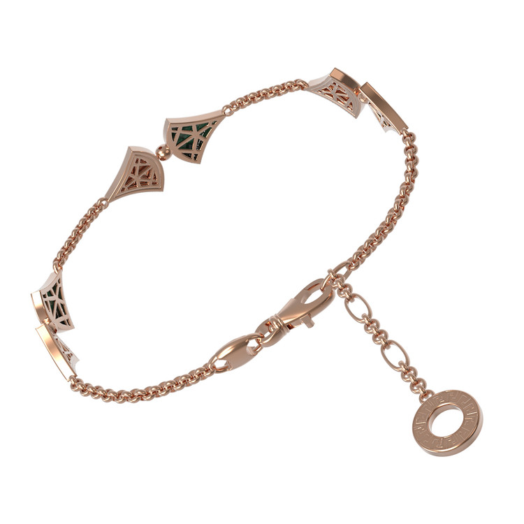 Браслет из золота c бриллиантами и малахитом