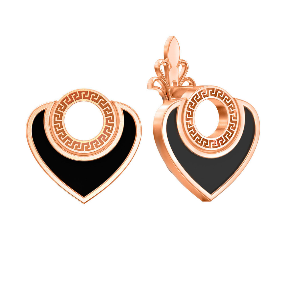 Серьги из золота c ониксом