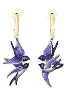Серьги из золота 585 пробы c эмалью