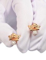 Серьги из золота 585 пробы c бриллиантами