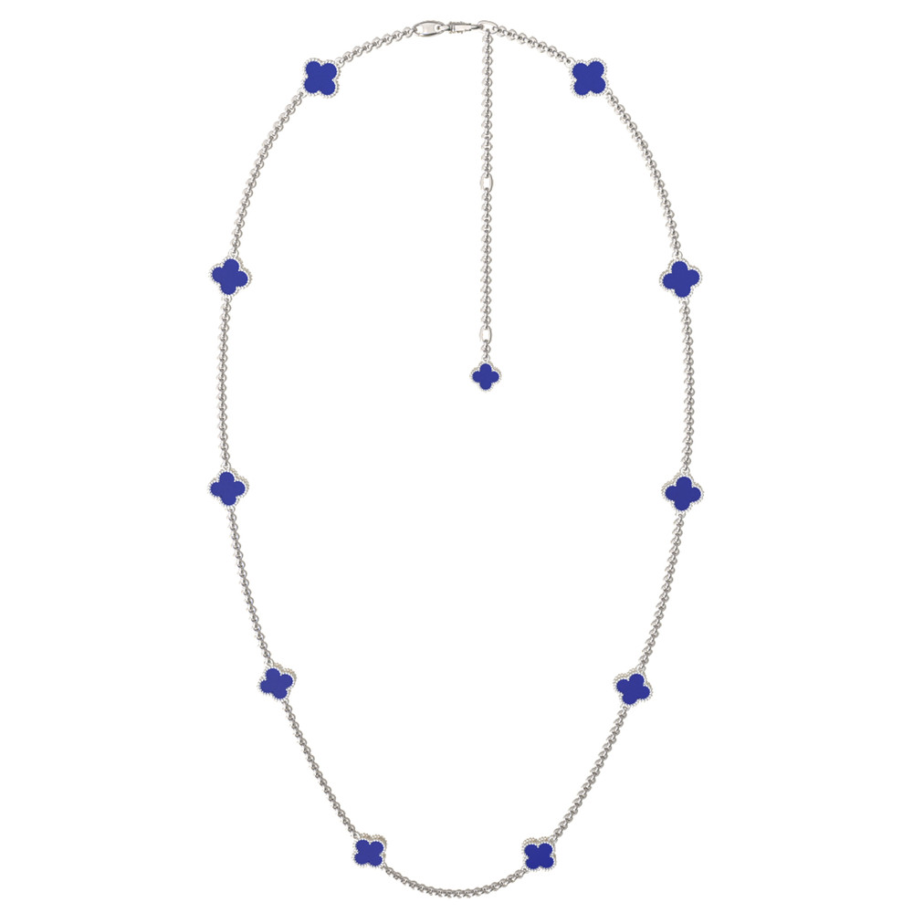 Колье из белого золота c лазуритом