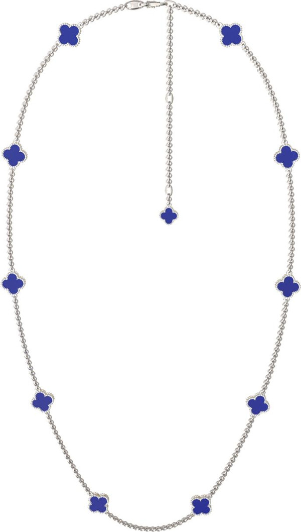 Колье из белого золота c лазуритом