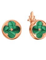 Серьги из золота 585 пробы c малахитом