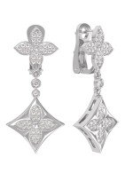 Серьги из белого золота 585 пробы c бриллиантами