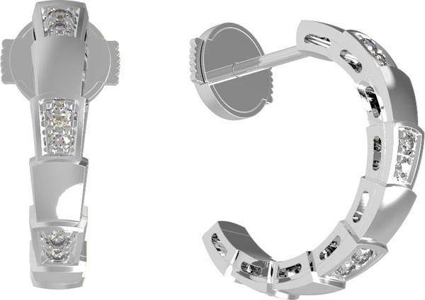 Серьги из белого золота c бриллиантами