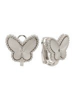 Серьги из белого золота 585 пробы c рубином
