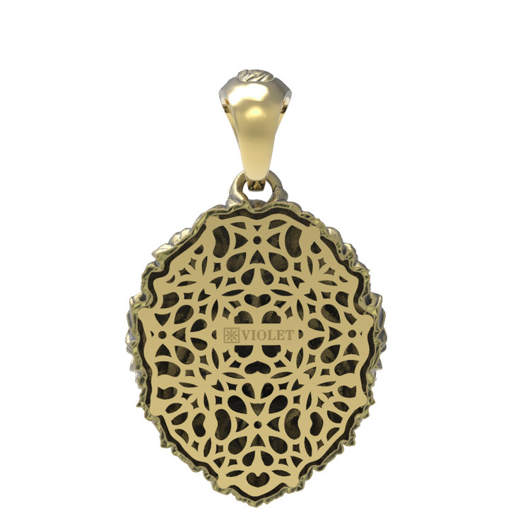 Подвеска из лимонного золота c эмаль