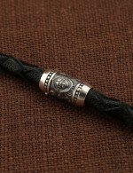 Гайтан из серебра 925 пробы c кожаным шнурком
