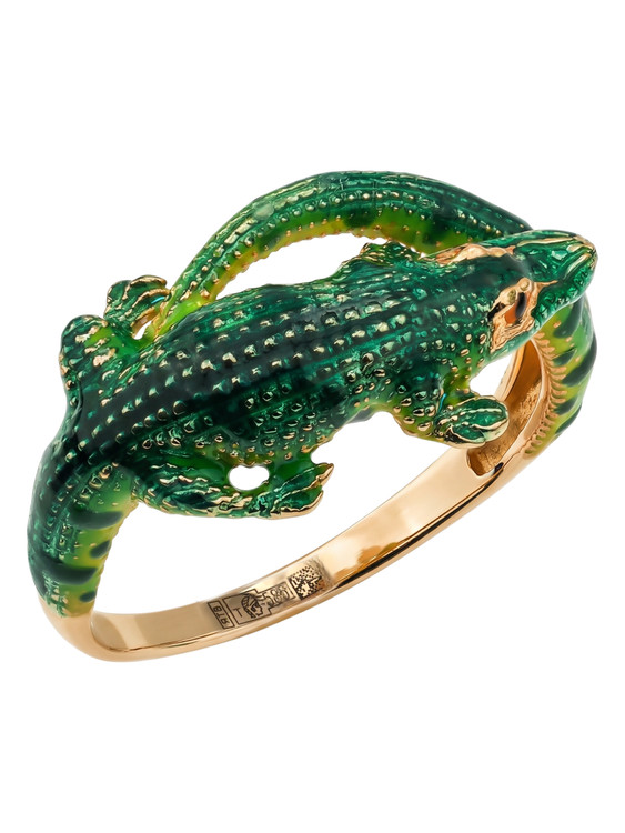 Кольцо из золота c эмаль