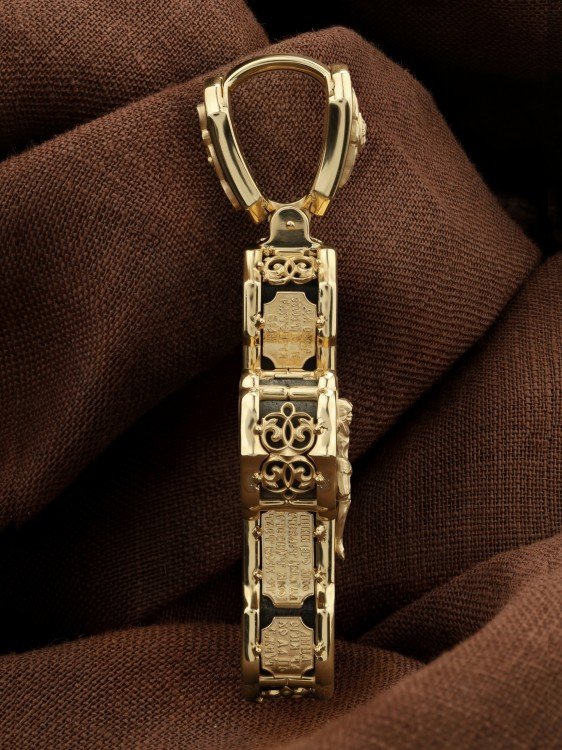 Крест из лимонного золота c эбеновым деревом