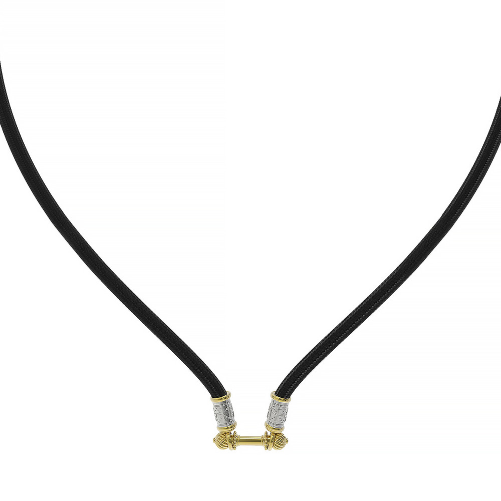 Шнурок шёлковый из лимонного золота c шёлковым шнурком