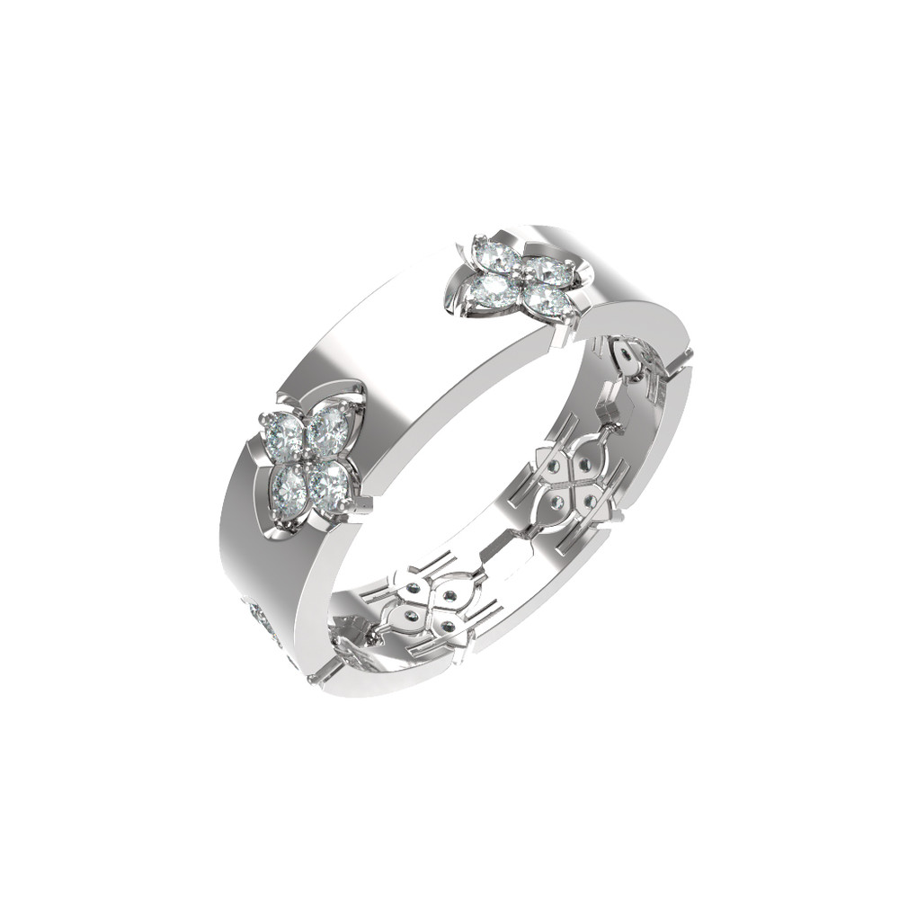 Кольцо из белого золота c бриллиантами