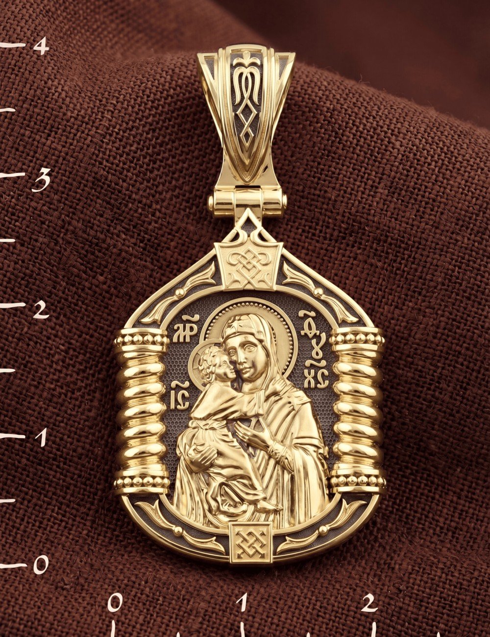 Образок из лимонного золота 585 пробы