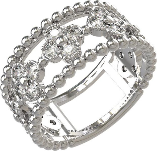 Кольцо из белого золота c бриллиантами