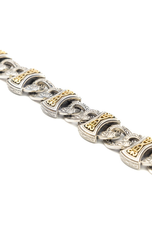 Браслет из серебра и золота c рубином