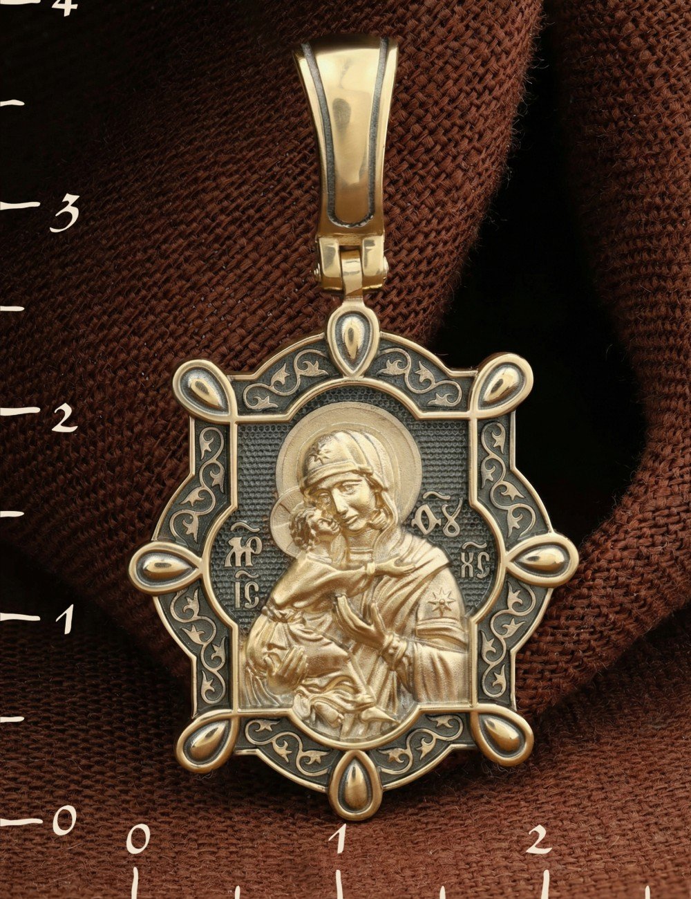Образок из лимонного золота 585 пробы