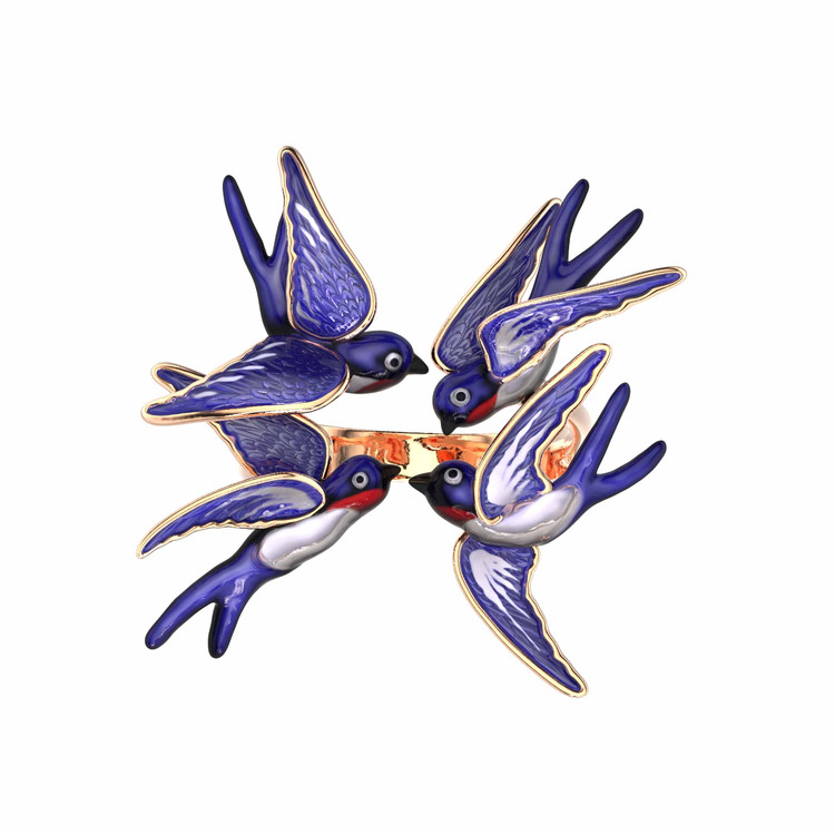 Кольцо из золота c эмалью