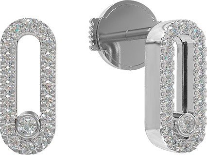 Серьги из белого золота 585 пробы c бриллиантами