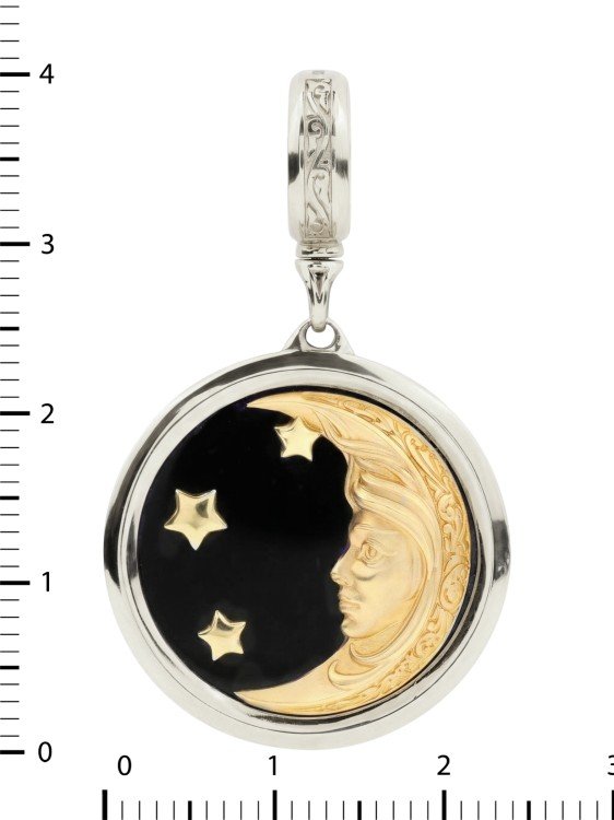 Подвеска из белого золота c ониксом