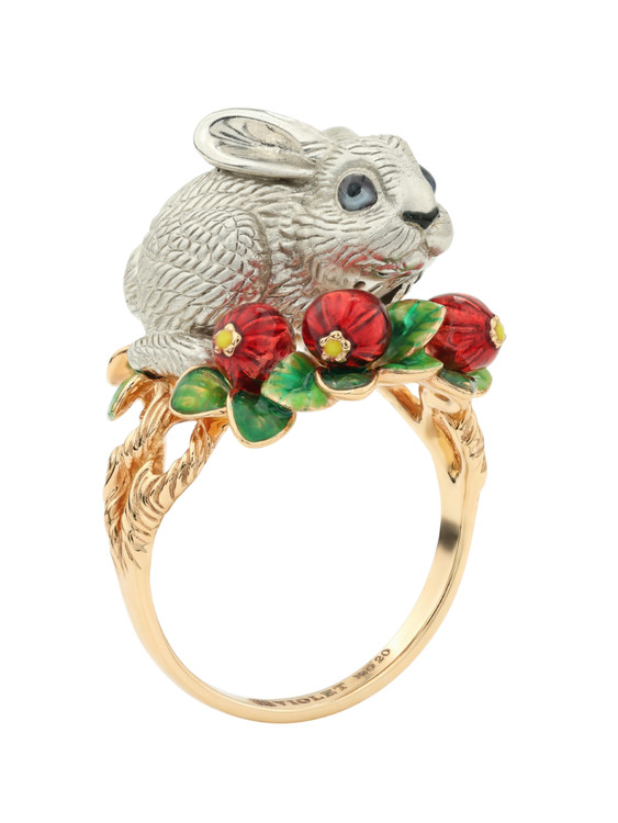 Кольцо из золота c эмаль