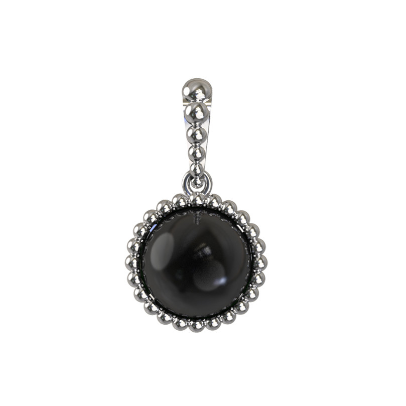 Подвеска из белого золота c ониксом