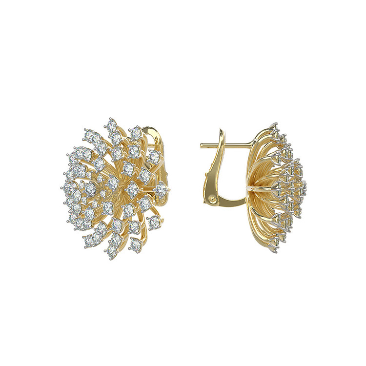 Серьги из лимонного золота c бриллиантами