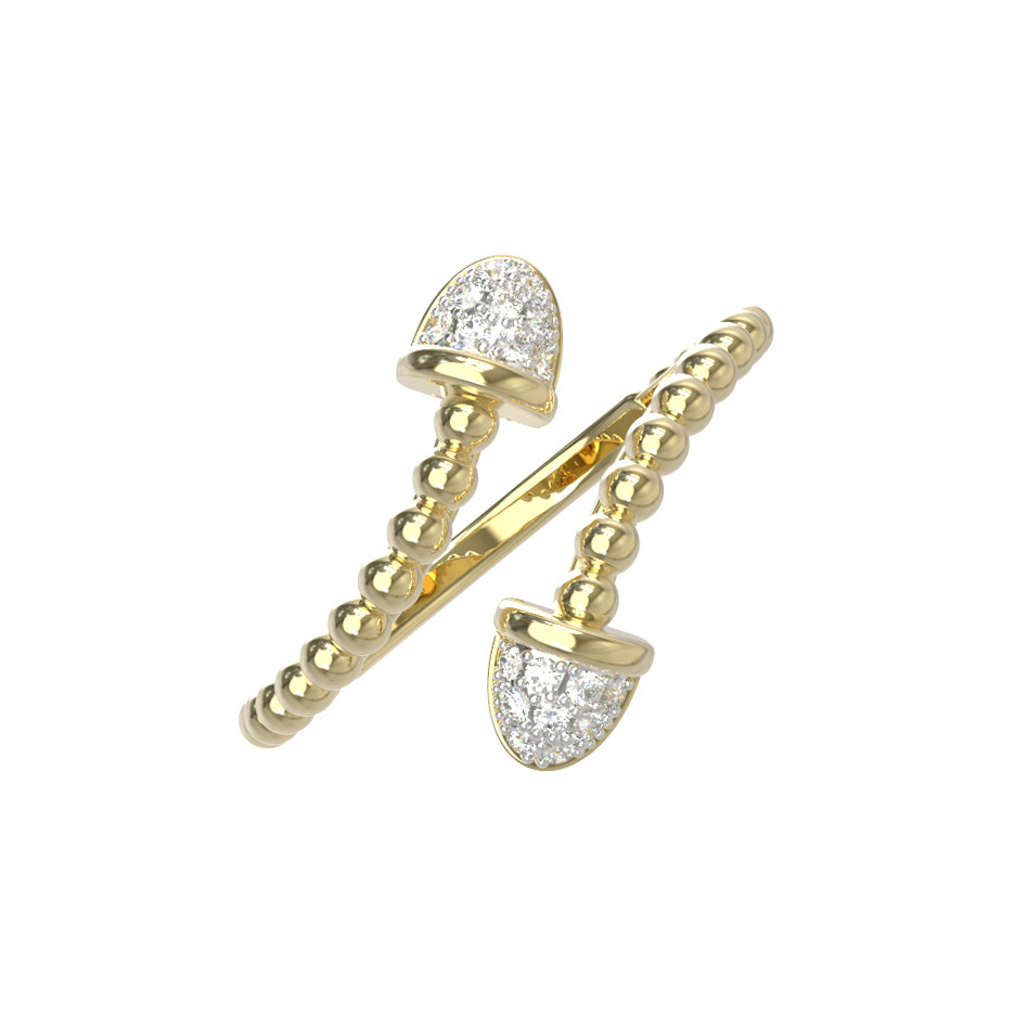 Кольцо из лимонного золота c бриллиантами