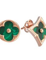 Серьги из золота 585 пробы c малахитом