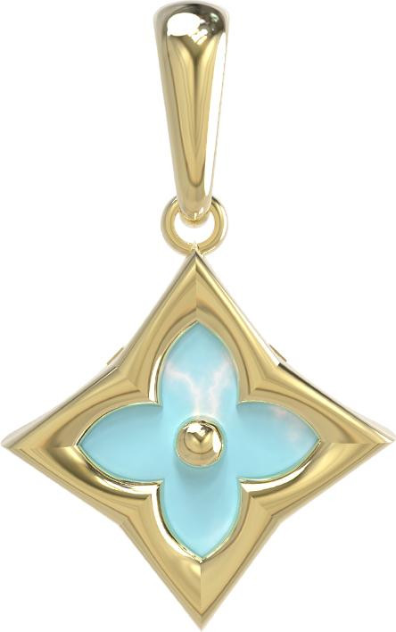 Подвеска из лимонного золота c бирюзой