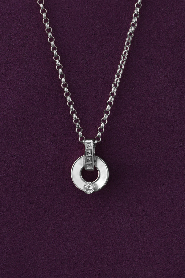 Колье из белого золота c бриллиантами и перламутром