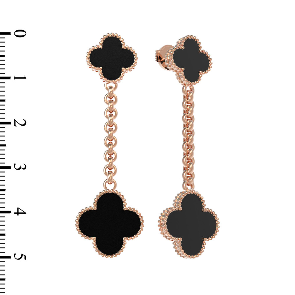 Серьги из золота c ониксом