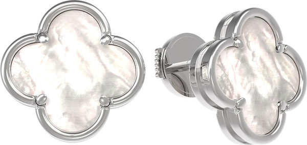 Серьги из белого золота c перламутром