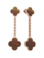 Серьги из золота 585 пробы c тигровым глазом