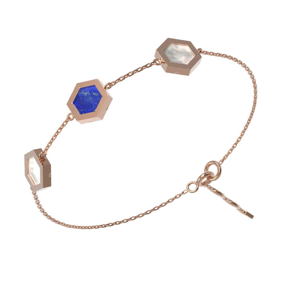 Браслет из золота c лазуритом и перламутром